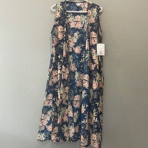 LuLaRoe floral sleeveless duster
